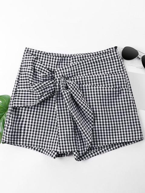 Pantaloncini A Quadretti Black from Zaful on 21 Buttons