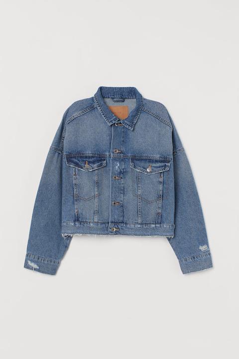 Veste En Jean Carrée - Bleu