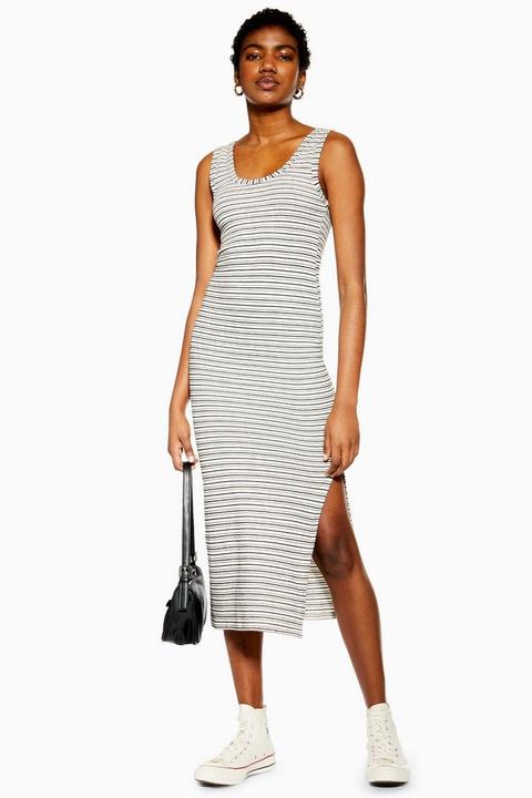 Natural Stripe Column Midi Dress