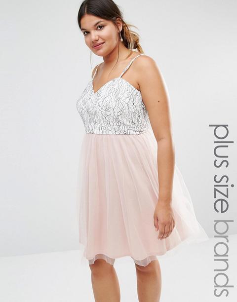 Vestido De Graduación De Encaje Y Tul De Boohoo Plus