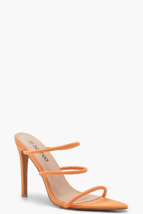Mules À Trois Bandes - Orange - 40, Orange