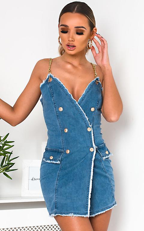 denim chain dress