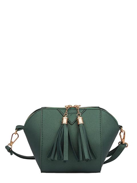 Double Tassel Zipper Crossbody Bag