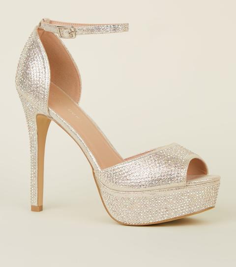 silver shimmer heels