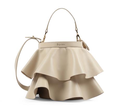 Repetto Sac À Volants Envolée - Cuir De Vachette Lisse Beige