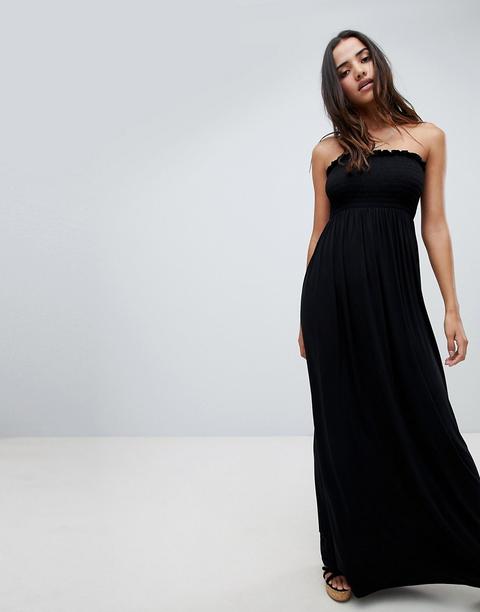 Boohoo - Vestito Lungo A Fascia - Nero