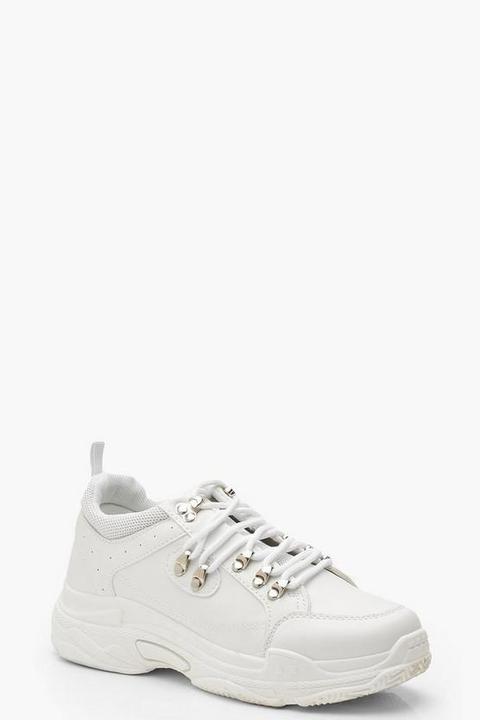 Baskets De Randonnée Épaisses À Lacets - Blanc - 41, Blanc