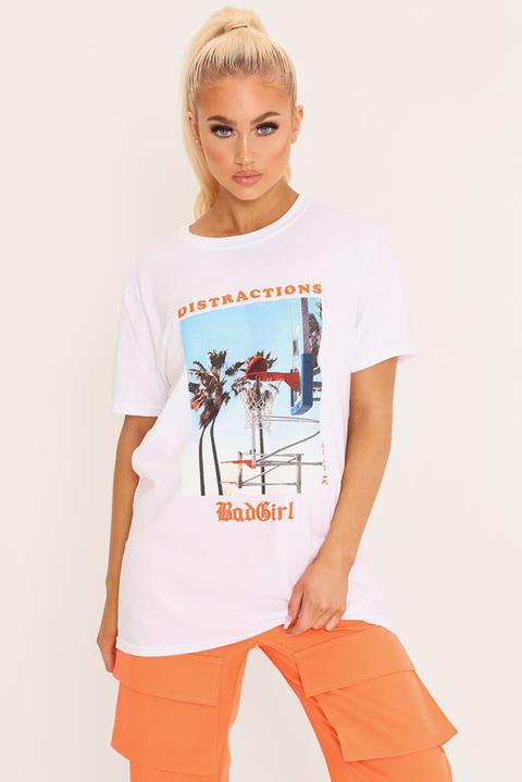 White Bad Girl Oversized T