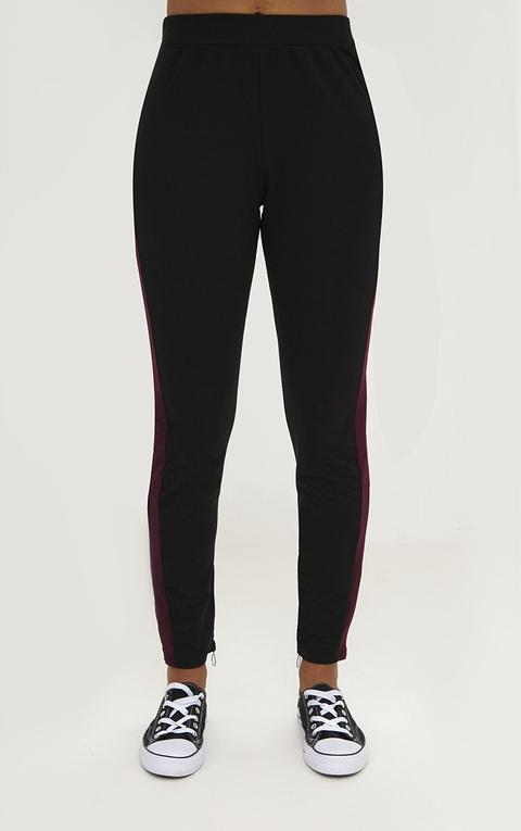 Black Ring Zip Slim Leg Joggers