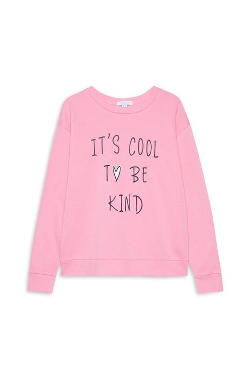 pink slogan sweatshirt