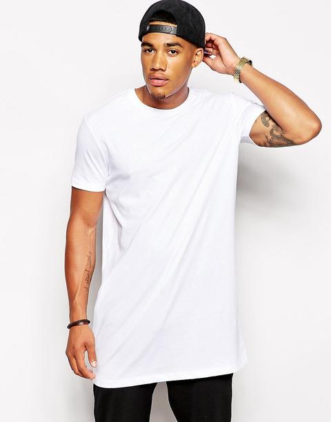 Camiseta Muy Larga En Blanco De Asos