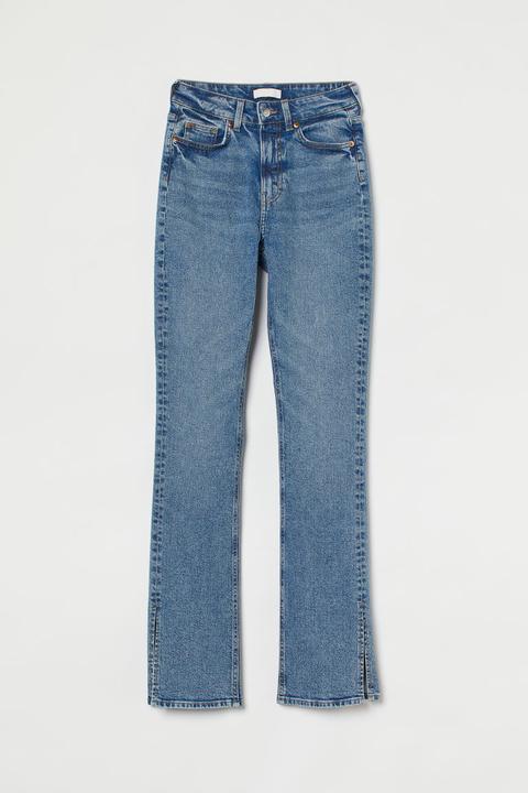 Slim High Split Jeans - Blue