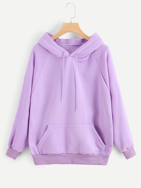 Sudaderas Cordón Liso Morado Casual