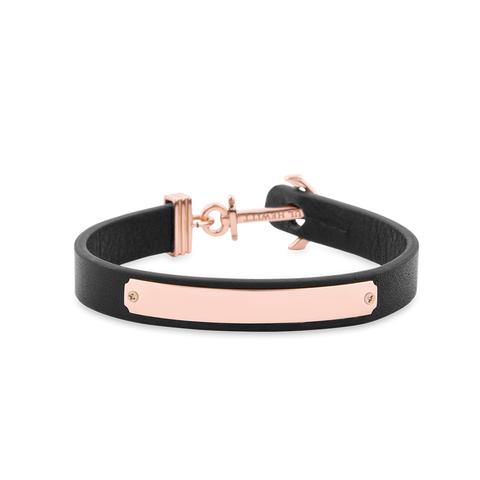 Bracciale Àncora Signum Incisione Ip Oro Rosa Nero