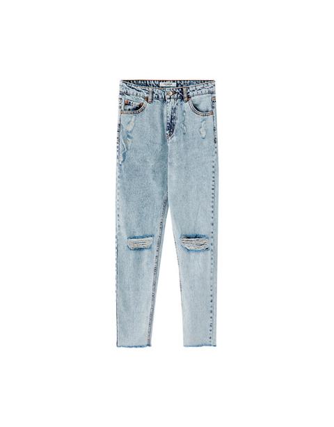 Jeans Mom Fit Strappi