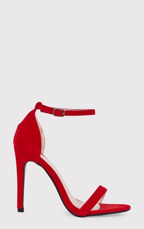 Clover Red Strap Heeled Sandals