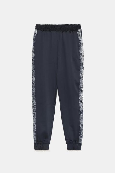 zara snakeskin trousers