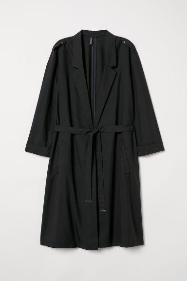 H & M - Trench In Misto Modal - Nero