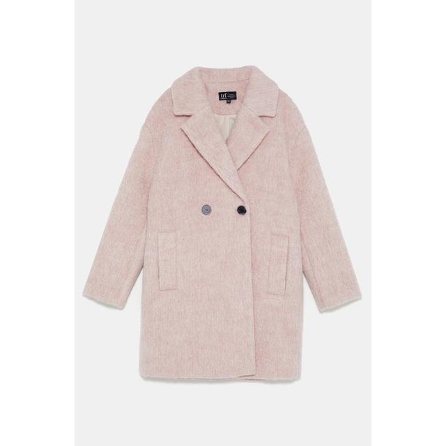 zara buttoned double breasted coat