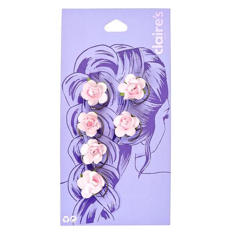 Paper Rose Hair Spinners - Blush, 6 Pack