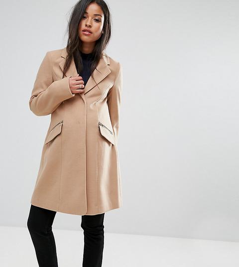 Asos Maternity - Cappotto Boyfriend Slim Con Tasche Con Zip - Pietra