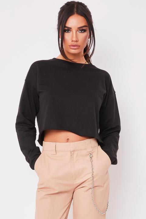 Lilly Black Raw Edge Sweatshirt