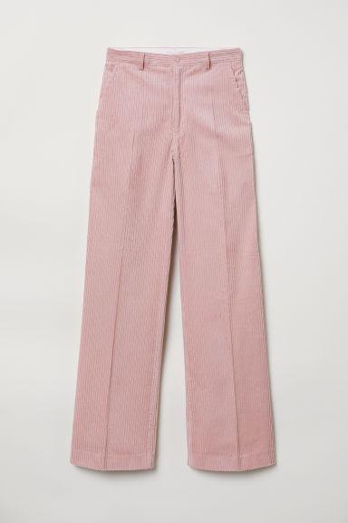 H & M - Pantaloni Ampi In Velluto - Rosa