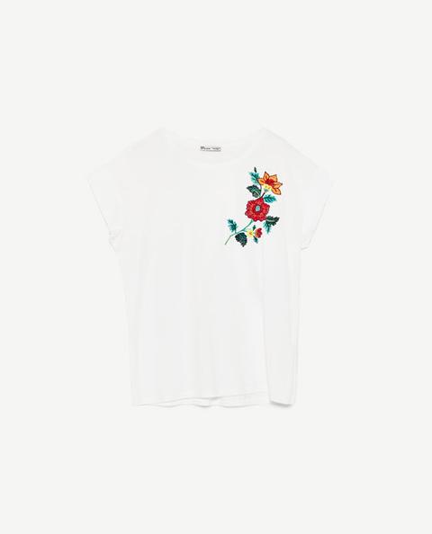 T-shirt Ricamo Fiore