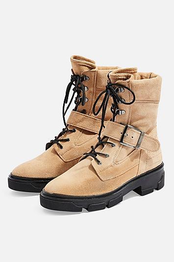 America Flat Biker Boots - Natur