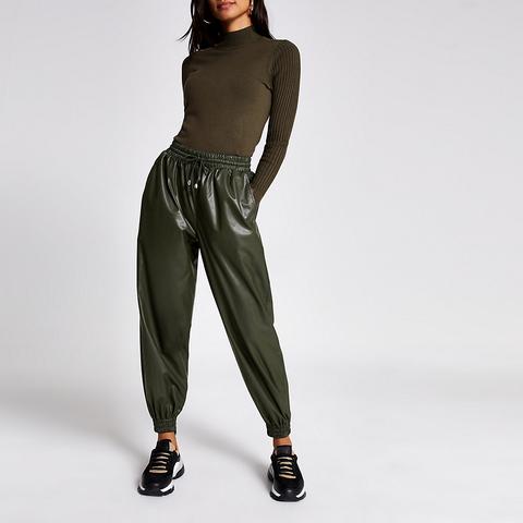 leather joggers petite
