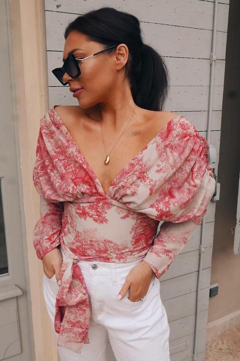Pink Shoulder...s - Lorna Luxe 'madame Royale Impossibly Perfect' Pink Off Shoulder...