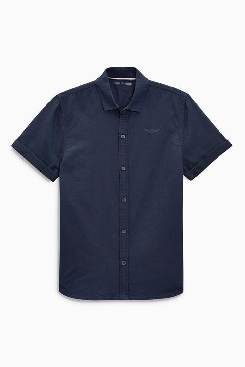 Navy Short Sleeve Oxford Shirt (3-16yrs)