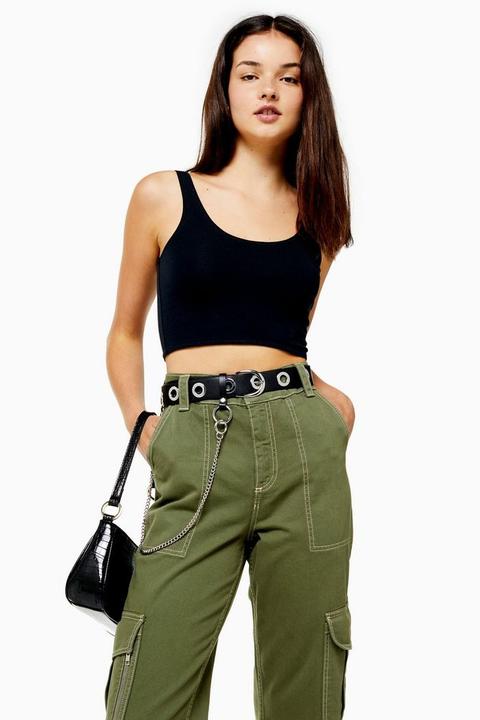 Black Cropped Camisole Top