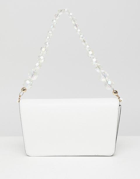 Asos Design Shoulder Bag With Beaded Strap