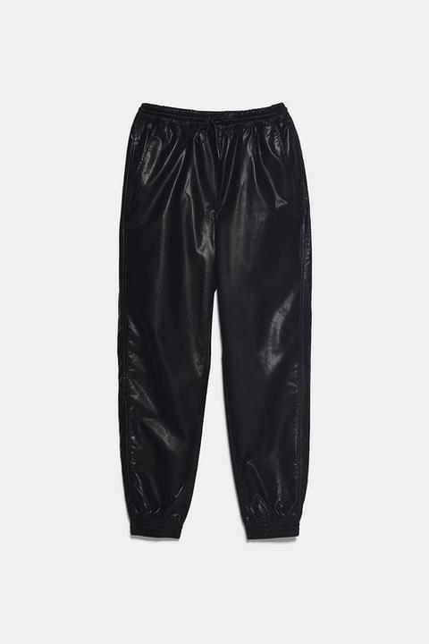 Faux Leather Jogging Trousers
