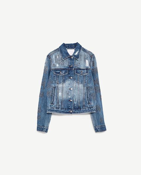 Giubbotto Denim Strass