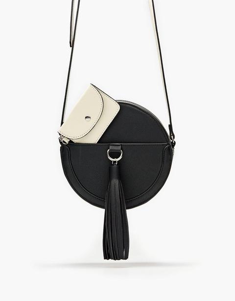 Borsa Rotonda Con Nappa Nero