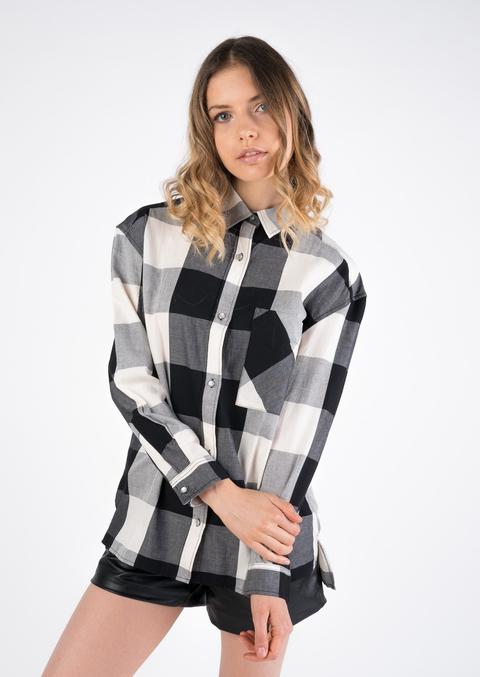 Camicia A Quadri Large Fit