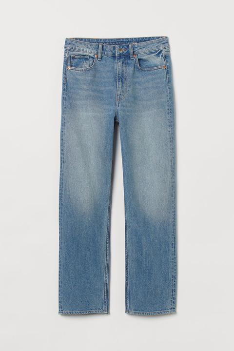 Straight High Ankle Jeans - Azul