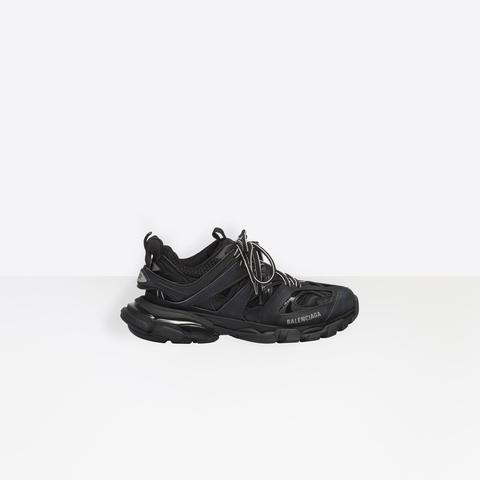 Track Sneaker In Black Mesh And Nylon