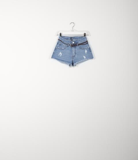 Shorts In Denim Blu Chiaro