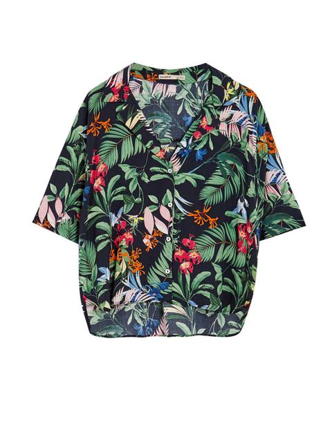 Camisa Tropical Cuello Solapa