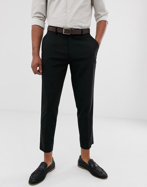 Asos Design Skinny Cropped Smart Trousers In Black