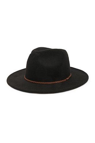 Forever 21 Wide Brim Panama Hat Black