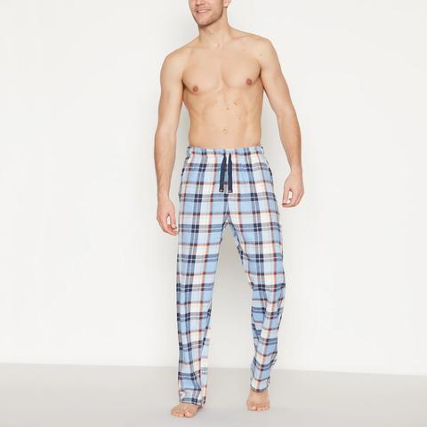 Blue Checked Cotton Pyjama Bottoms from 