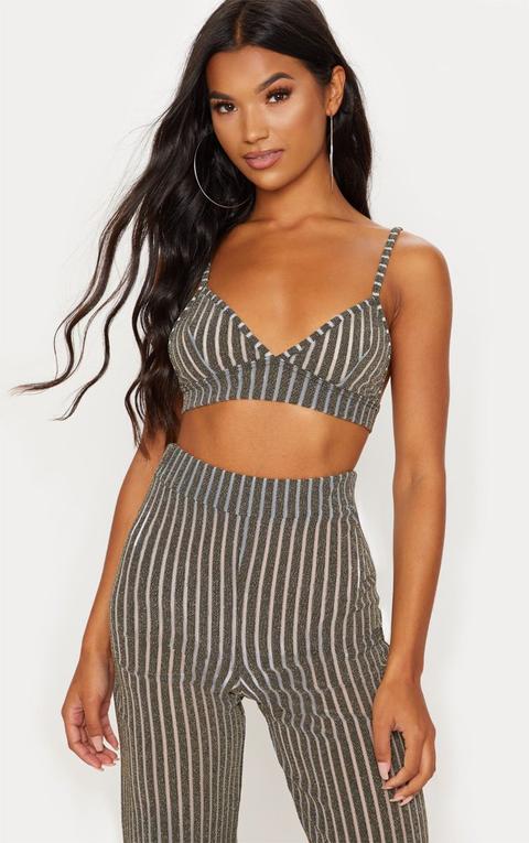 Gold Glitter Stripe Bralet