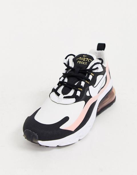 nike pink and black air max 270 react sneakers