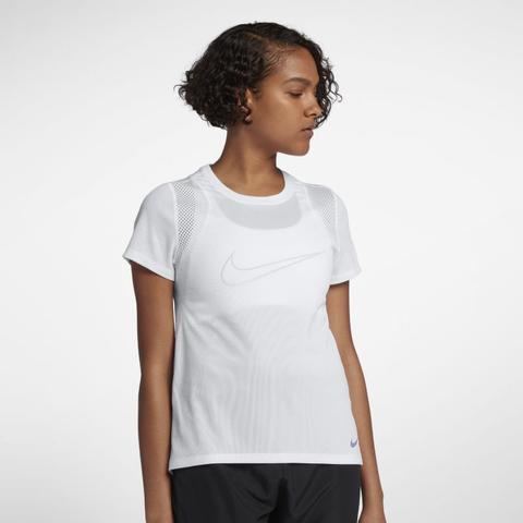 Maglia Da Running A Manica Corta Nike - Donna - Bianco