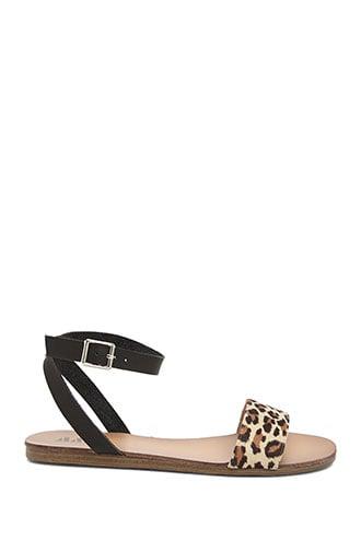 Forever 21 Leopard Print Sandals Black/brown