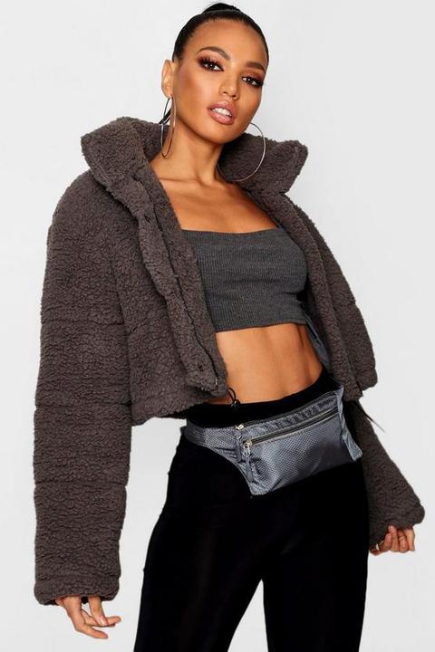 Crop fleece oversized outlet puffer jacket